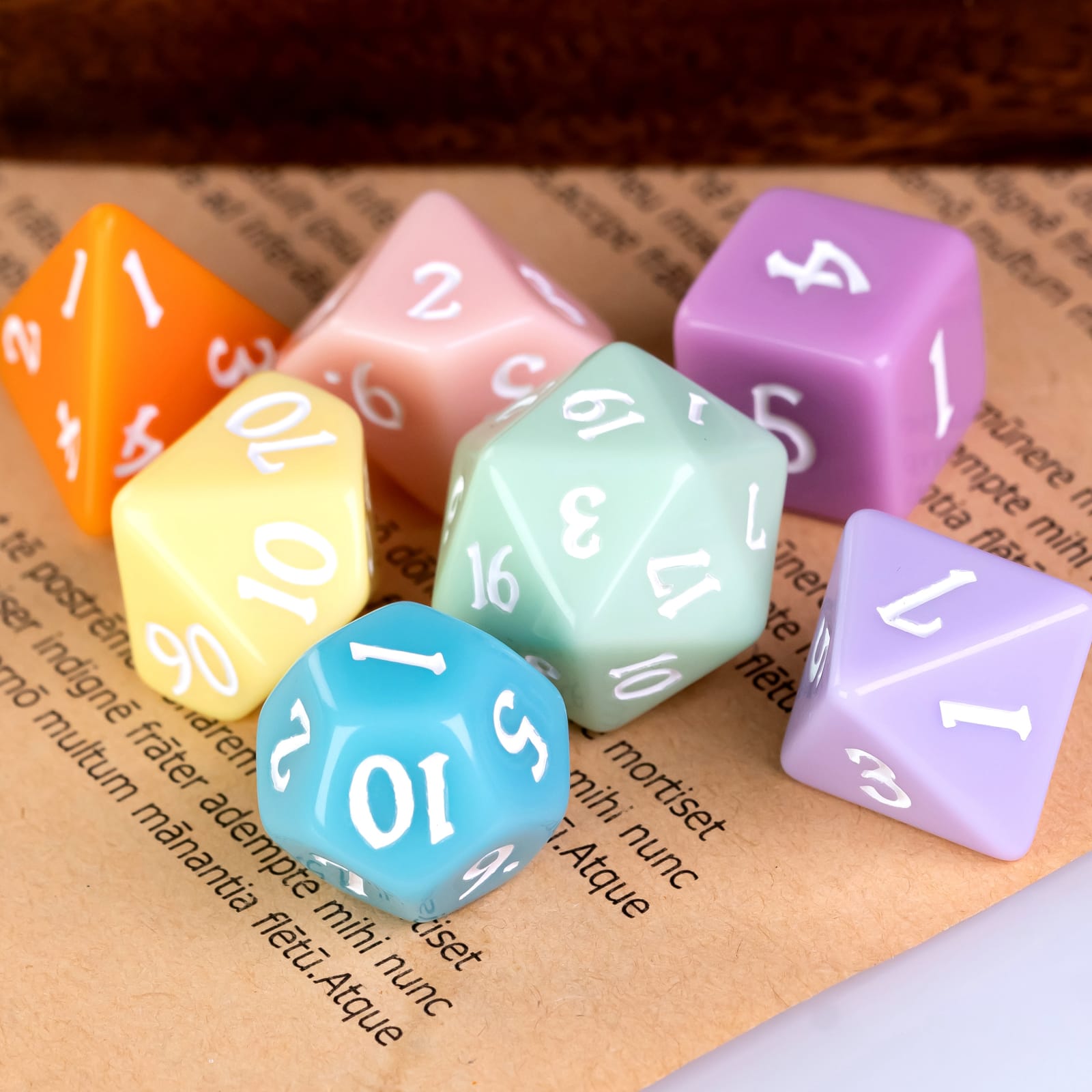 Cusdie Macaron D D Dice Multi colors DND Dice Set Polyhedral Dice For Warhammer DND Role Playing 
